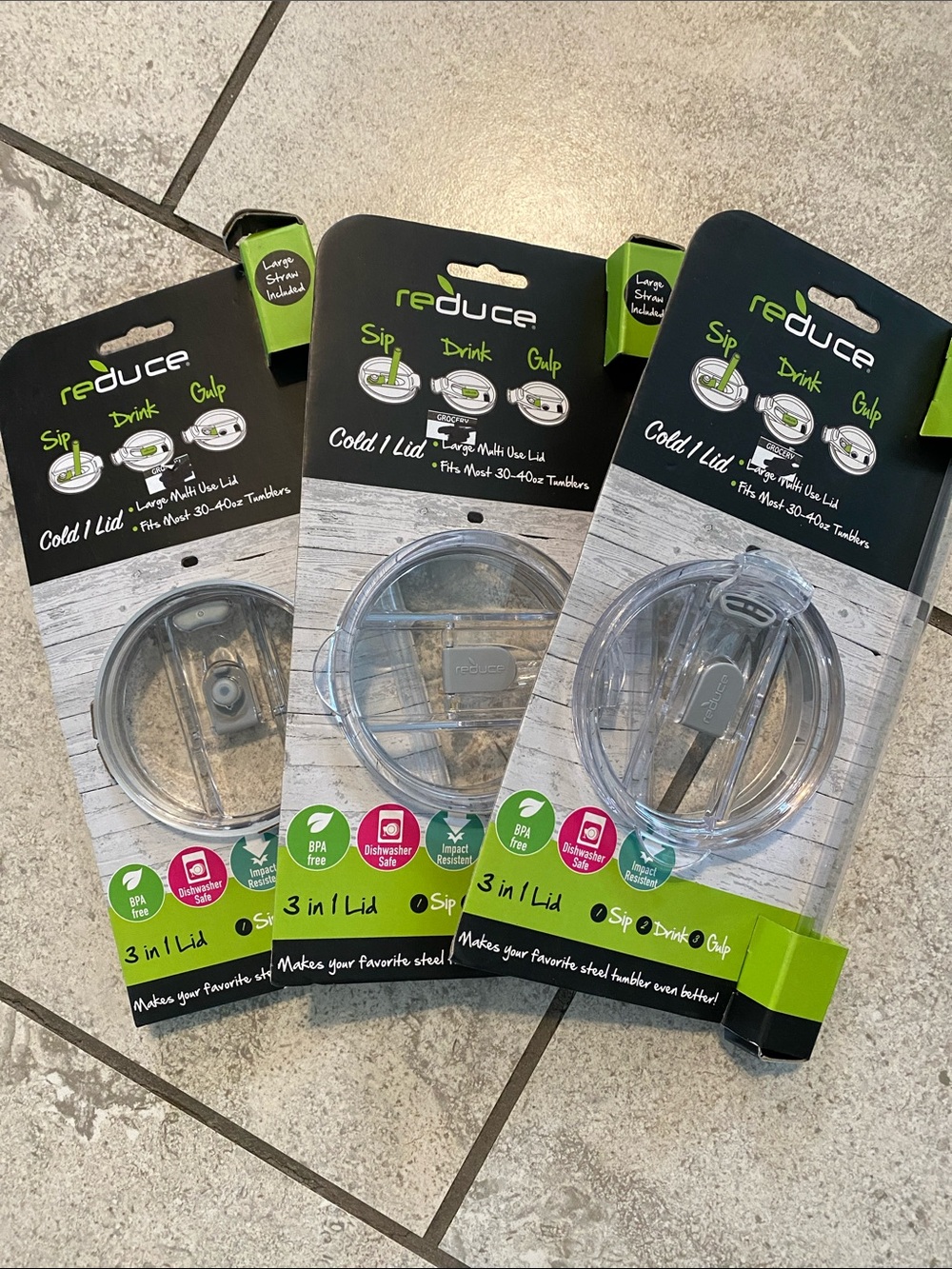 Reduce 3-in-1 Clear Replacement Lids for Tumblers — Clear